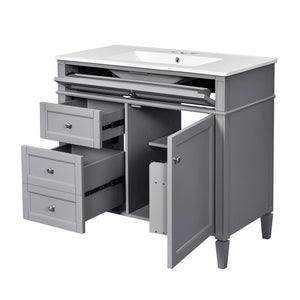 Bathroom Vanity With Top Sink, 2 Drawers And Tip Out Drawer