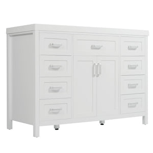 Bathroom Vanity With Sink, 2 Doors 8 Drawers, Soft Close System, Classic Design
