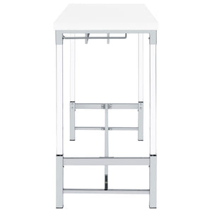 Tonneson - Bar Table With Trestle Base And Wine Storage - White