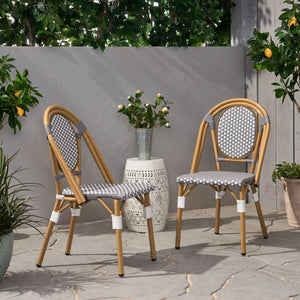 Outdoor Rattan And Aluminum French Bistro Chair Set - Best Buy Furniture