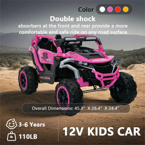 Ride On Kids Electric Truck With Remote Control, Front & Rear Suspension