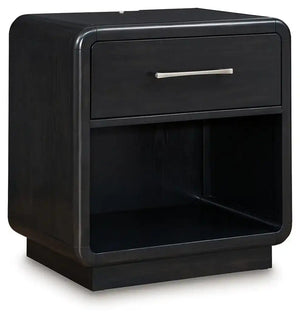 Rowanbeck - One Drawer Night Stand - Black - Best Buy Furniture