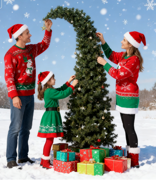 6 Ft Prelit Bent Top Christmas Tree