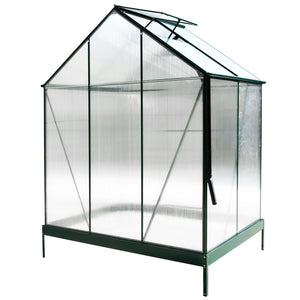 Polycarbonate house, Heavy Duty Outdoor Aluminum Walk-In House Kit With Rain Gutter, Vent And Door For Backyard Garden