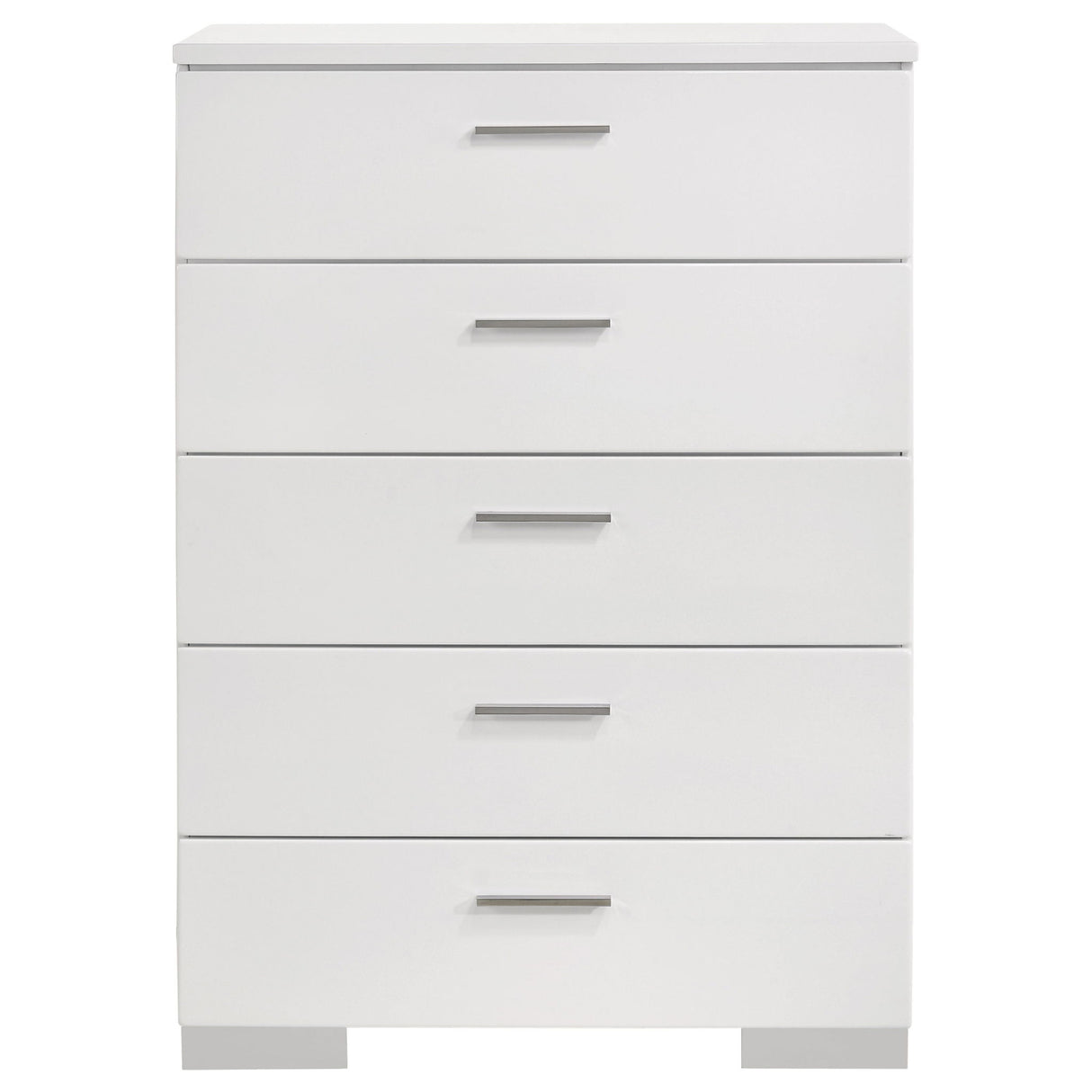 August - 6 Piece Queen Panel Bedroom Set With LED Lighting - White