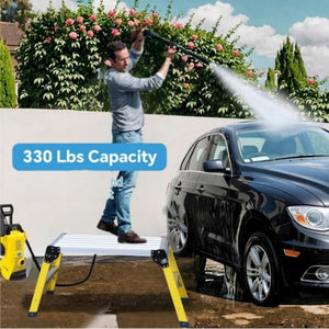 Aluminum Step Ladder Heavy Duty Foldable Aluminum Platform 330 Lbs Capacity