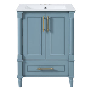 Bathroom Vanity With Ornate French Cylinder Legs, Soft Close Drawer