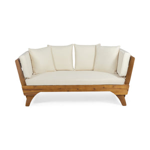 Outdoor Acacia Wood Expandable Daybed With Cushions - Best Buy Furniture
