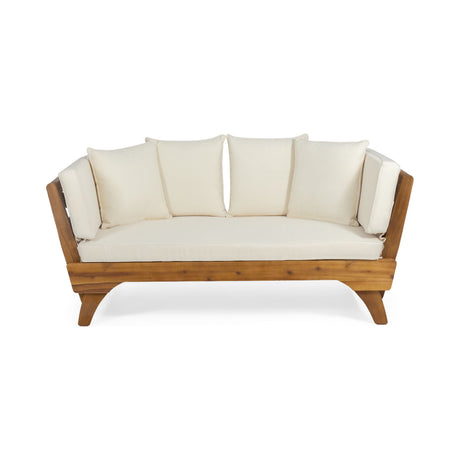 Outdoor Acacia Wood Expandable Daybed With Cushions - Best Buy Furniture