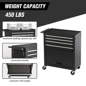 4-Drawer Rolling Tool Chest Cabinet with Wheels