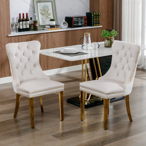 Nikki Collection Modern Tufted Velvet Upholstered Dining Chairs - Set of 2