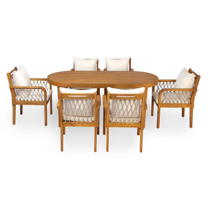 7-Piece Outdoor Acacia Wood Dining Set