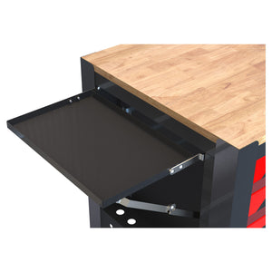 4 Drawers Multifunctional Tool Cart With Wheels And Wooden Top
