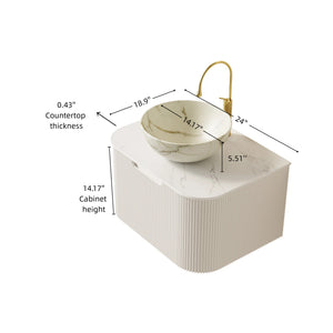 DINA 24" Bathroom Vanity & Sink with Floating Curved Edges