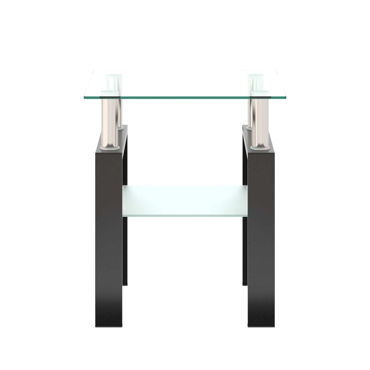 Modern Tempered Glass Tea Table, End Square Table For Living Room