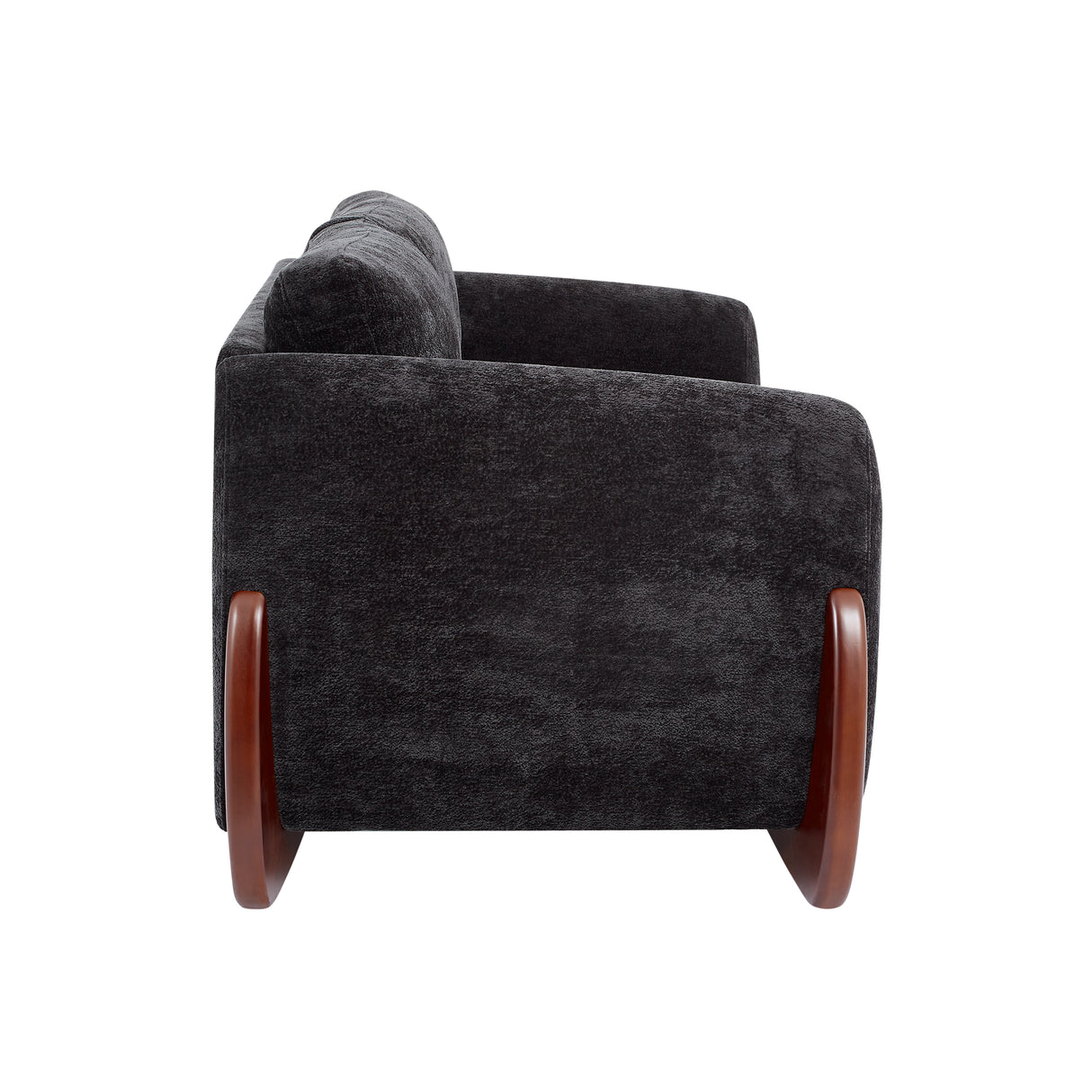 89"L Sofa with Chenille Fabric and Wooden Legs
