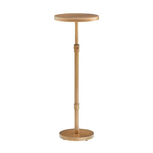 Morven - Adjustable Height Accent Table With Round Top - Antique Brass