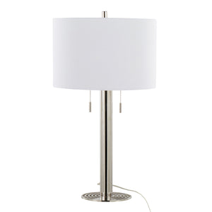 Master - 29" Contemporary Table Lamp (Set of 2) - Polished Nickel / White