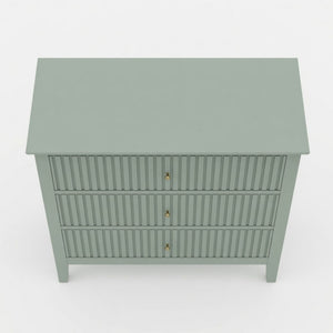 Fluted 3 Drawer Nightstand With Soft Close Slides