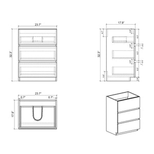 Alice - Bathroom Vanity With Sink, Large Storage Freestanding Bathroom Vanity For Modern Bathroom, One-Piece Sink Basin Without Drain And Faucet