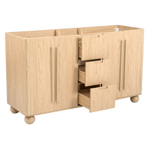 58.3" Bathroom Vanity Cabinet With 3 Drawers & 4 Doors