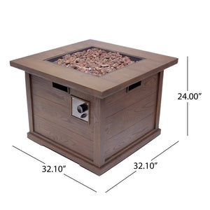 Outdoor Patio Square Gas Burning Mgo Fire Pit, Tank Inside, 40000 Btu - Best Buy Furniture
