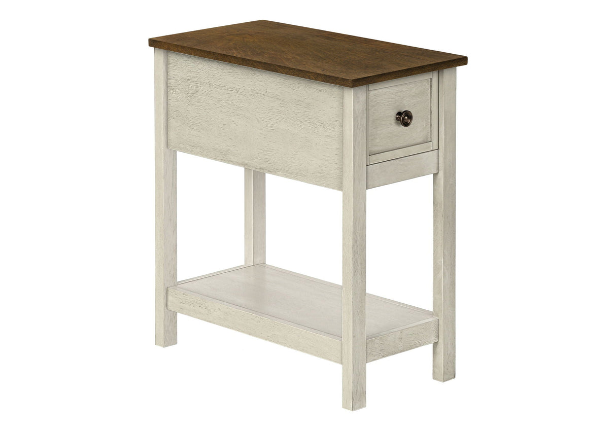 Accent End Table, 2 Tier, Narrow, Lamp, Storage Drawer, Charming Design - Best Buy Furniture