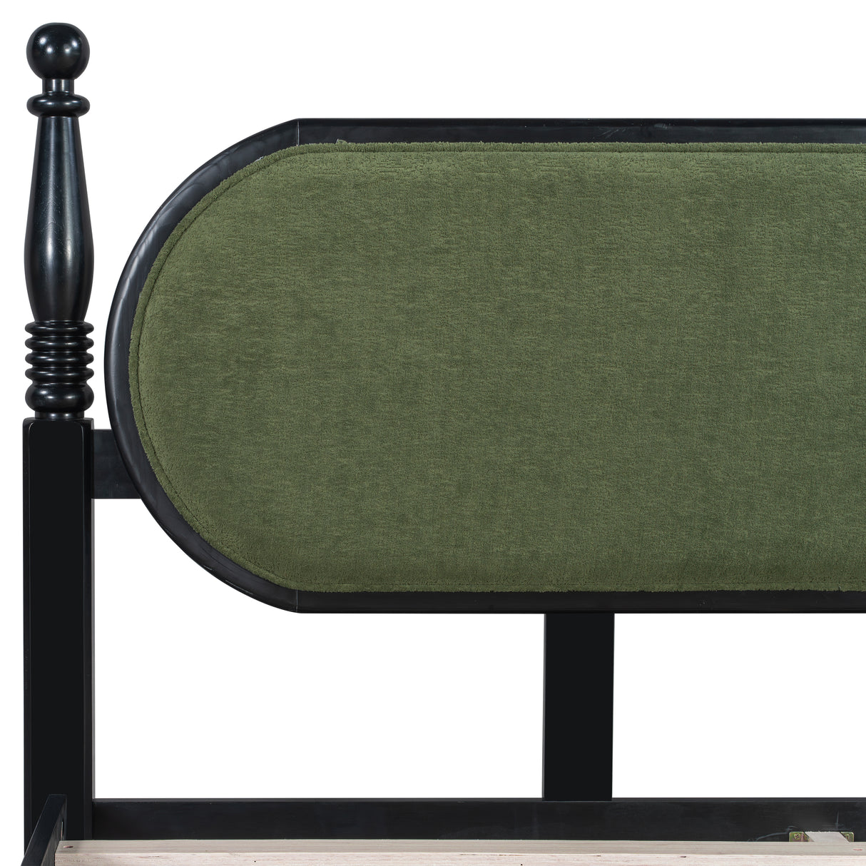 King Bed Frame, Solid Wood Platform with Slats, Modern