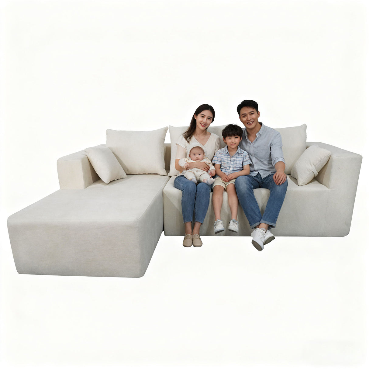 Modular Corner Sofa With Soft Fabric