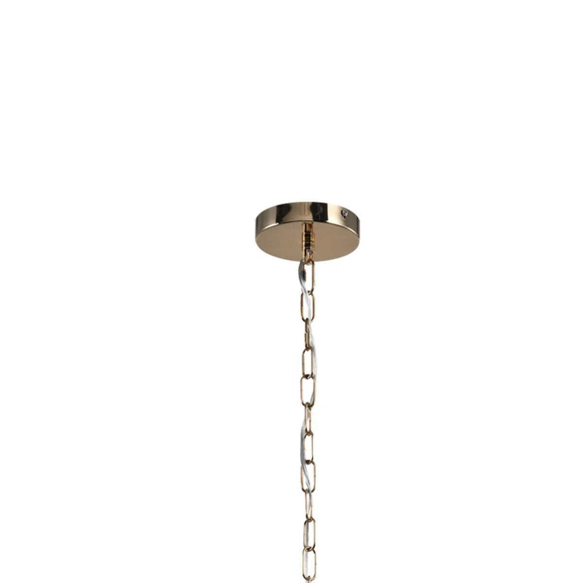 4-Light White and Gold Geometric Pendant with Metal Caged Frame