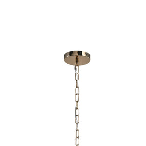 4-Light White and Gold Geometric Pendant with Metal Caged Frame