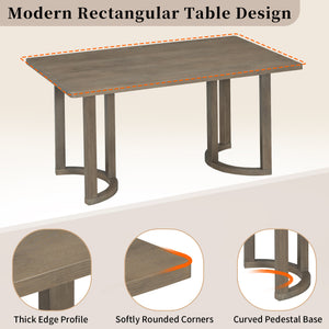 TREXM 7 Piece Dining Table Set for 6