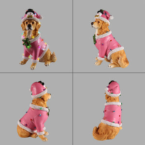 Christmas Golden Retriever Statue
