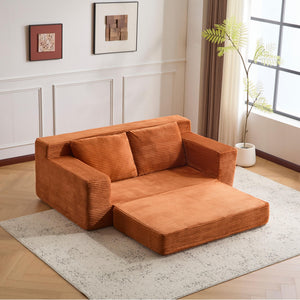 Comfortable Deep Seat Loveseat Sofa Bed, Reversible Cushion With Pillows