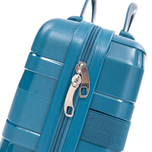 14"/20"/24"/28" 4-Piece PP Spinner Wheel Luggage Set with Cosmetic Case (Blue)