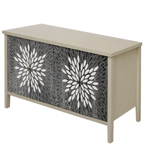 Modern Storage Cabinet With 4 Doors & Adjustable Shelves