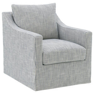 Merced - Upholstered Sloped Arm Accent Swivel Chair With 360 Degree Swivel Base - Gray