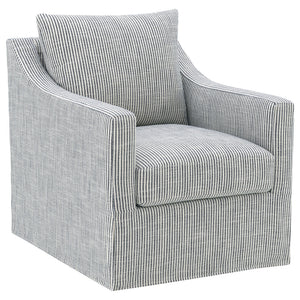Merced - Upholstered Sloped Arm Accent Swivel Chair With 360 Degree Swivel Base - Gray