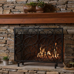 Thayer - Single Panel Iron Fireplace Screen With Geometric Design - Best Buy Furniture