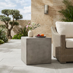 Outdoor MGO Square Side Table, Light
