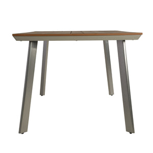 Outdoor Dining Table With Eucalyptus Wood Topped - Silver