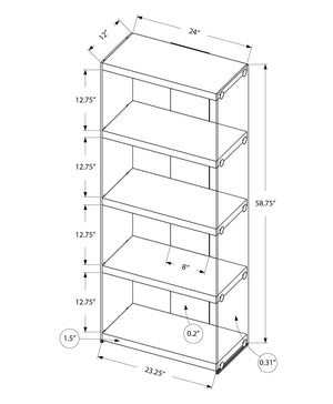 Bookshelf, Bookcase, Etagere, 5 Tier, Glossy Clear Tempered Glass - White - Best Buy Furniture