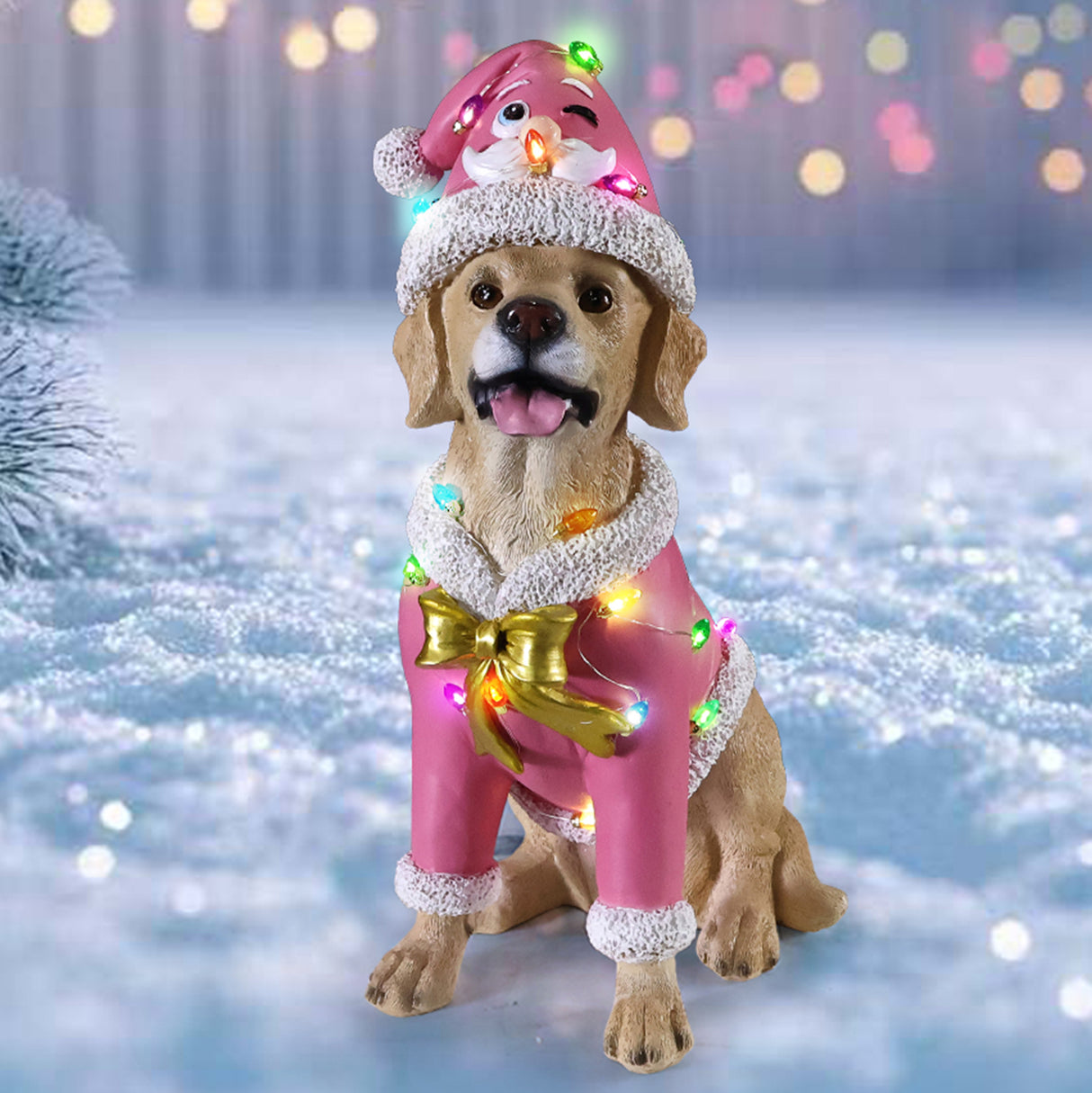 Christmas Labrador Retriever Statue