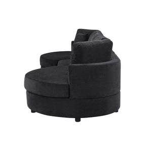 Modern 3 Seater Upholstered Sofa With Curved Design