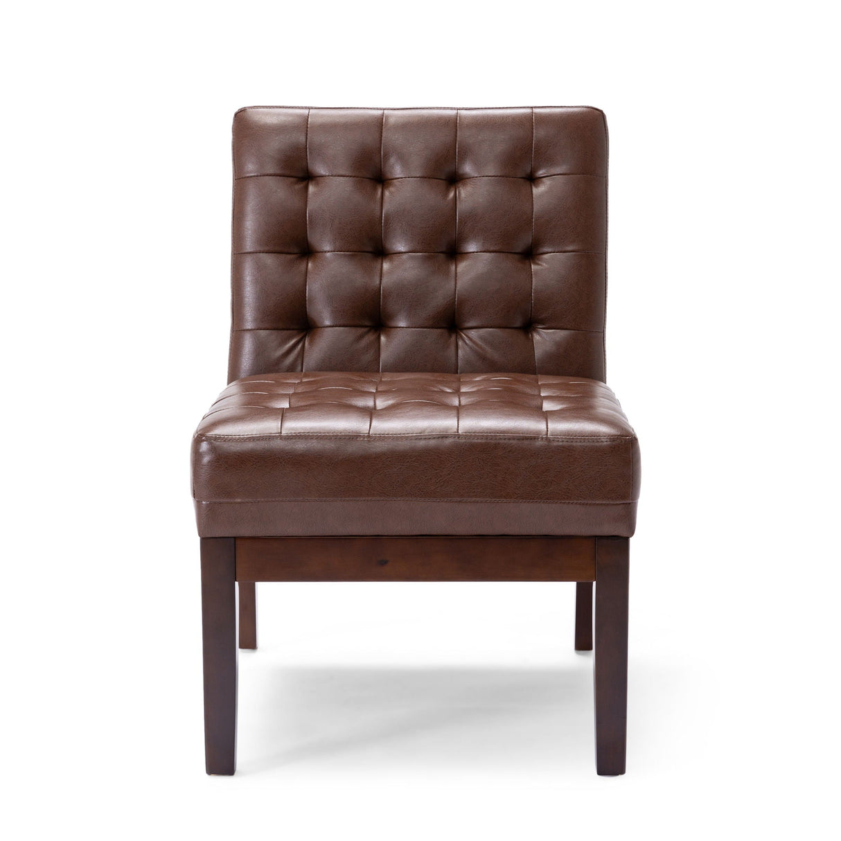Contemporary Accent Chair With Tufted Waffle Stitch - Dark Brown - Best Buy Furniture