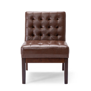 Contemporary Accent Chair With Tufted Waffle Stitch - Dark Brown - Best Buy Furniture