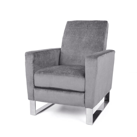 Bolt - Upholstered Recliner Chair With Stainless Steel Base - Gray / Chrome - Best Buy Furniture