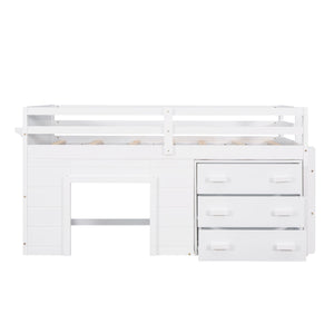 Loft Bed With Cabinet And Shelf