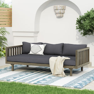 Claremont - 3 Seater Daybed Teak Acacia Wood Water Resistant Cushions - Best Buy Furniture