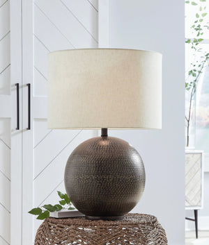Hambell - Metal Table Lamp - Black / Gold Finish - Best Buy Furniture